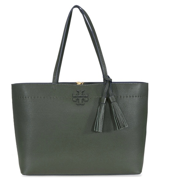 Tory Burch Handbags - Tory Burch McGraw Tote In Boxwood/Tory Navy